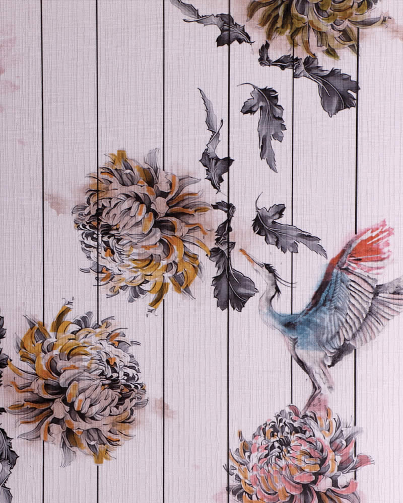 新中式牡丹花鸟图案地毯贴图-高端定制