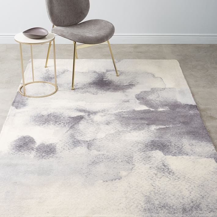 新中式紫灰水墨抽象图案地毯贴图-高端定制
