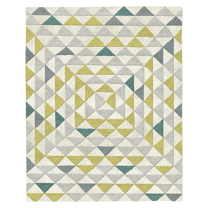 北欧风格灰绿色三角形图案地毯贴图