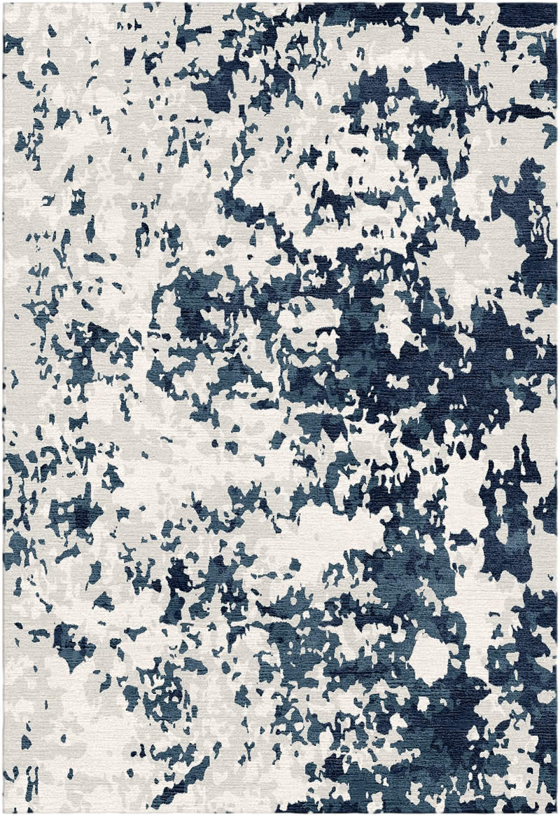 新中式蓝墨色碎片抽象图案地毯贴图