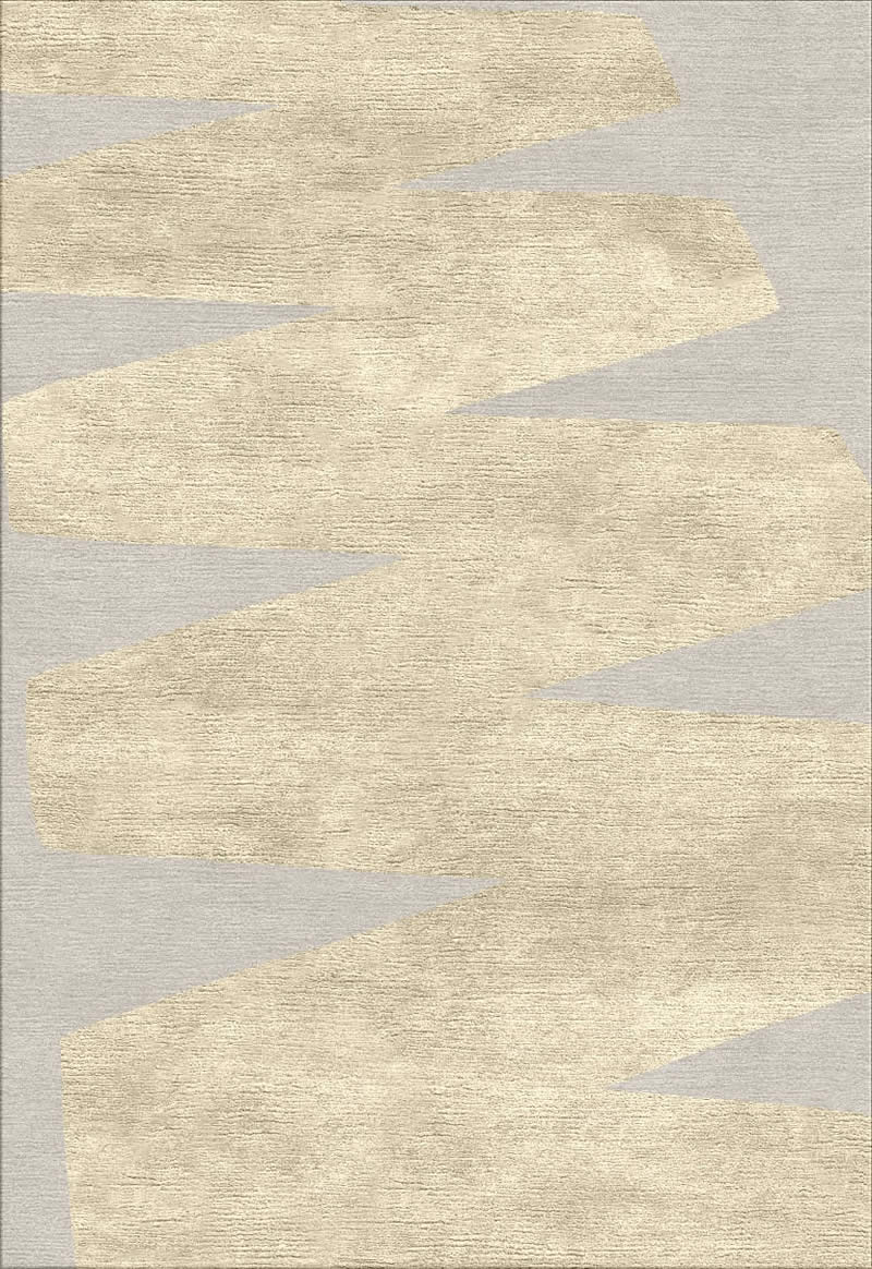 新中式米黄色简单几何纹理图案地毯贴图