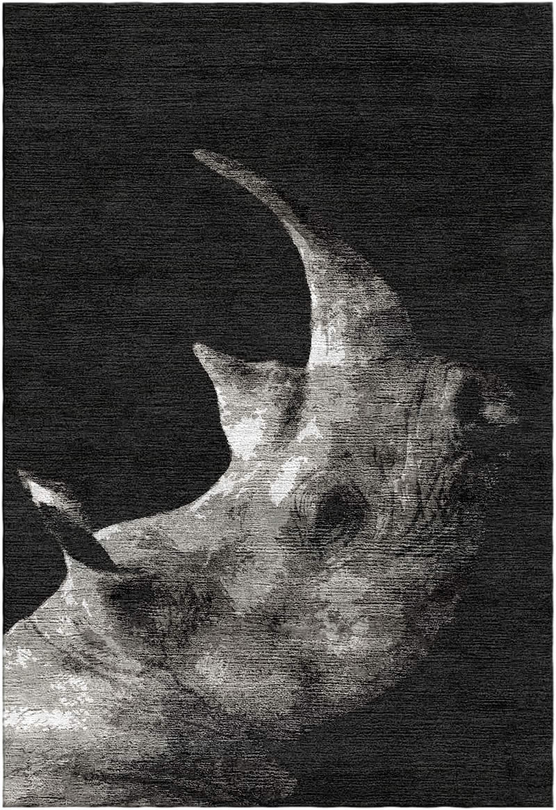 现代美式犀牛动物图案地毯贴图