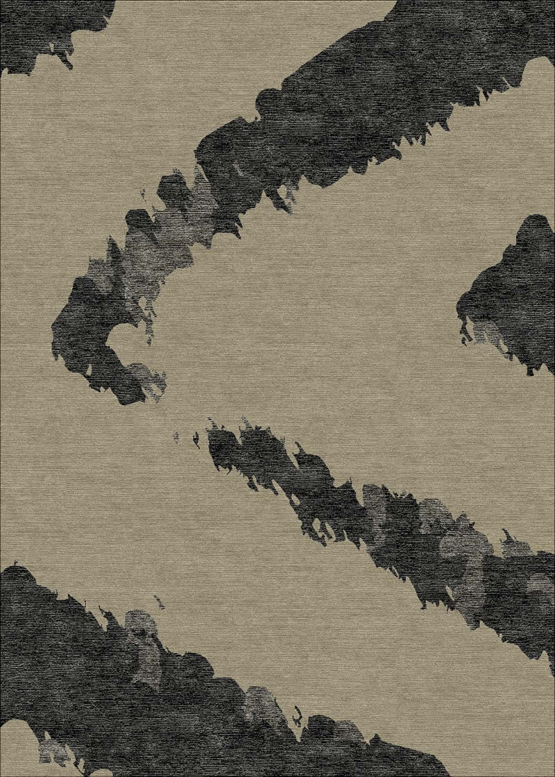 新中式水墨灰色简单图案地毯贴图