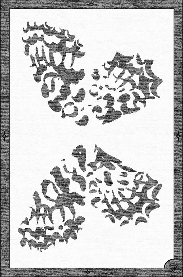 新中式深灰白色色蝴蝶图案地毯贴图