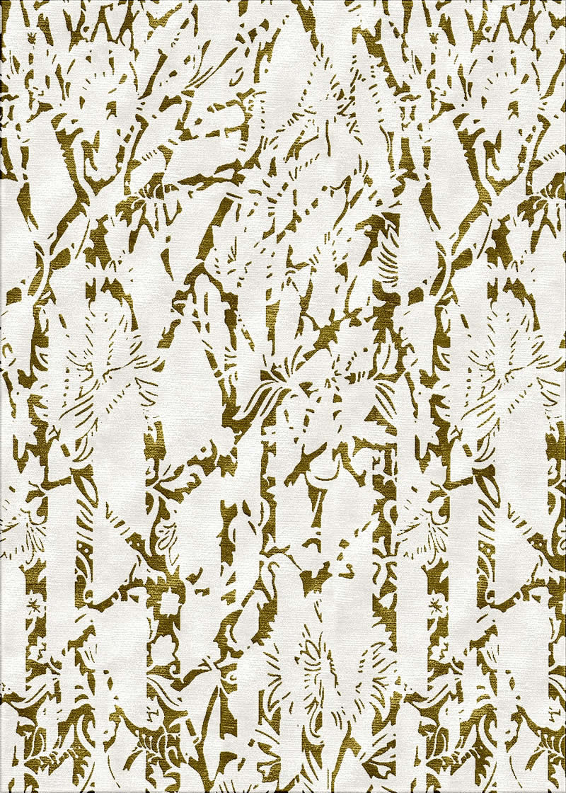 新中式抽象植物纹理图案地毯贴图