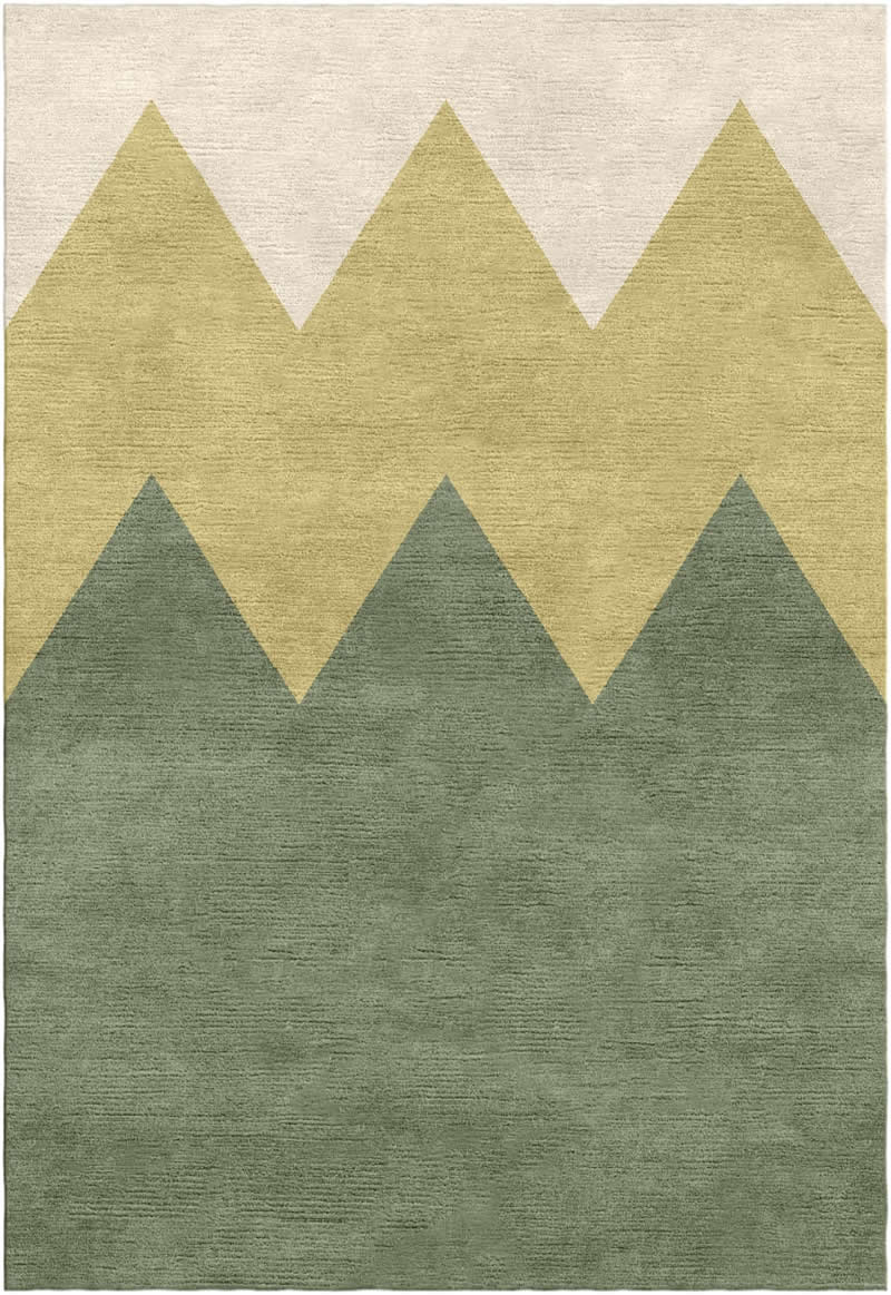 北欧风格绿黄色简单图案地毯贴图