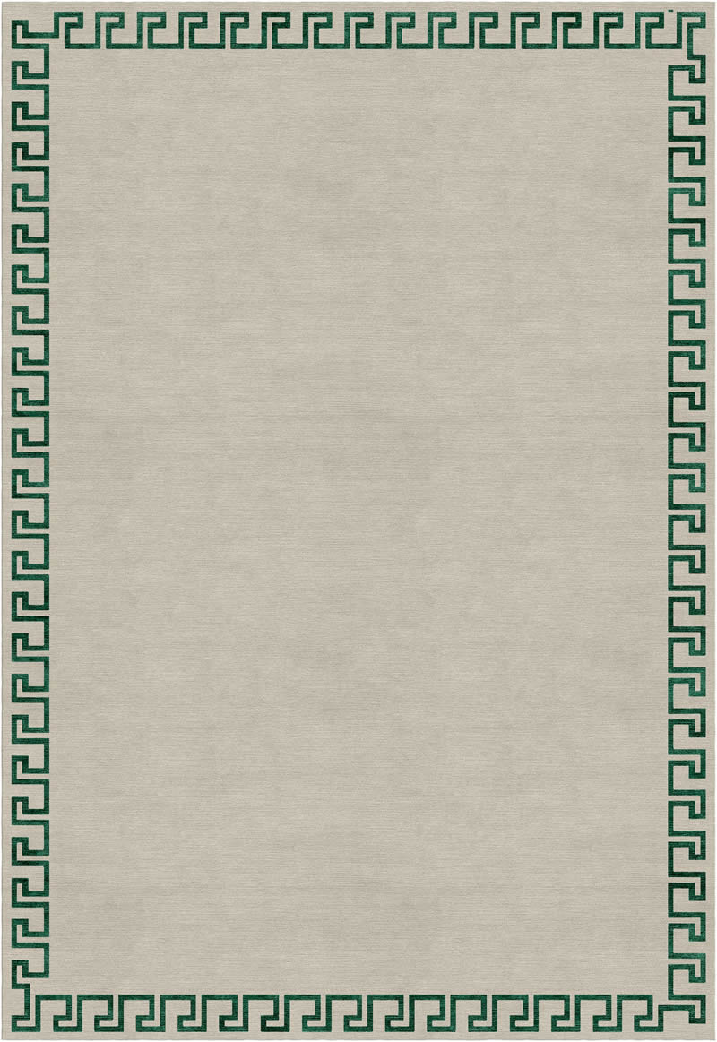新中式简单几何边纹绿灰色图案地毯贴图