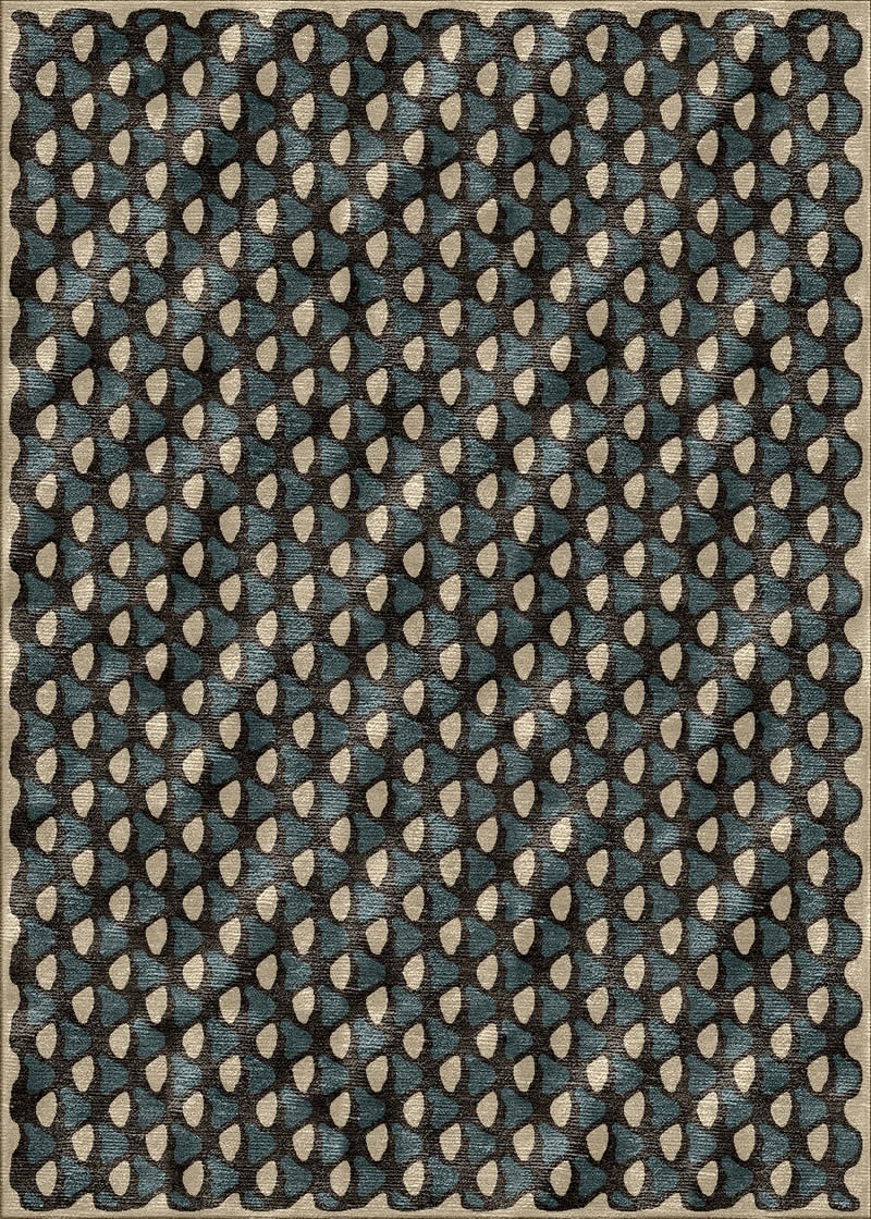 现代美式黑绿色几何纹理图案地毯贴图