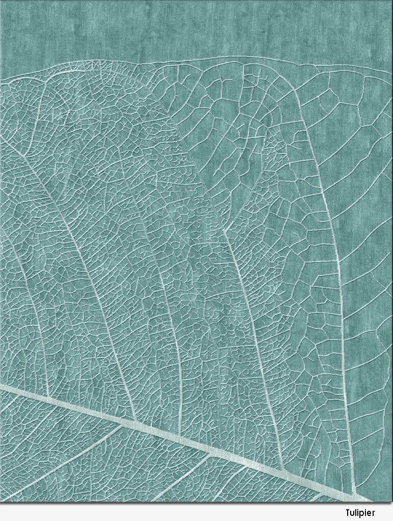新中式青蓝色叶子纹理图案地毯贴图