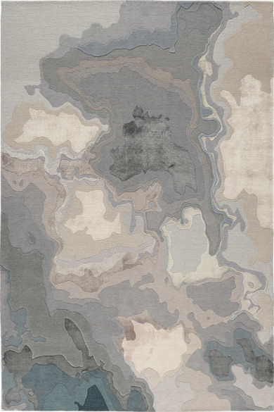 现代美式灰蓝色抽象色块图案地毯贴图