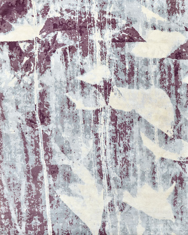 新中式红灰色抽象图案地毯贴图-尼龙机织
