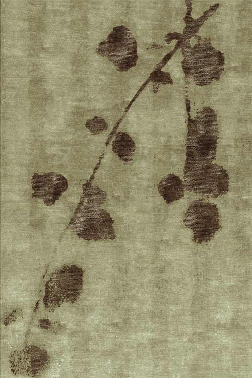 现代美式浅绿绿灰色色枝叶图案地毯贴图