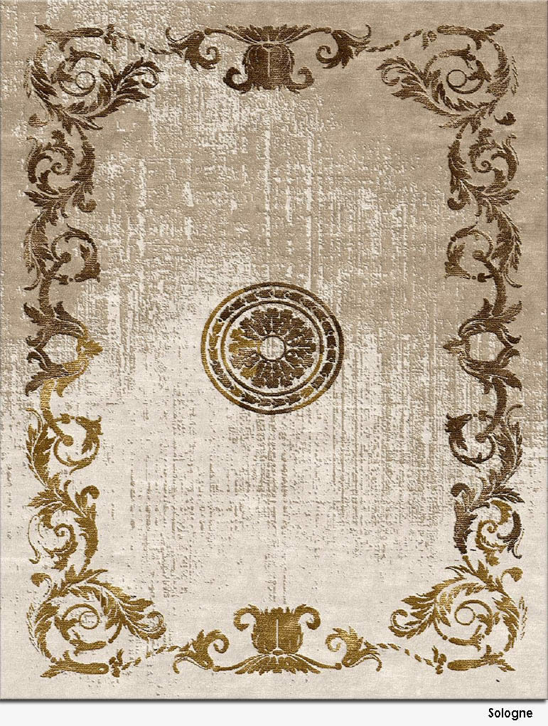 简欧风格金咖色简单花纹图案地毯贴图