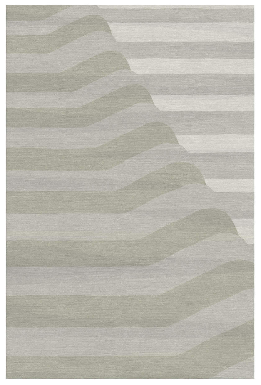现代简约灰绿色创意条纹图案地毯贴图