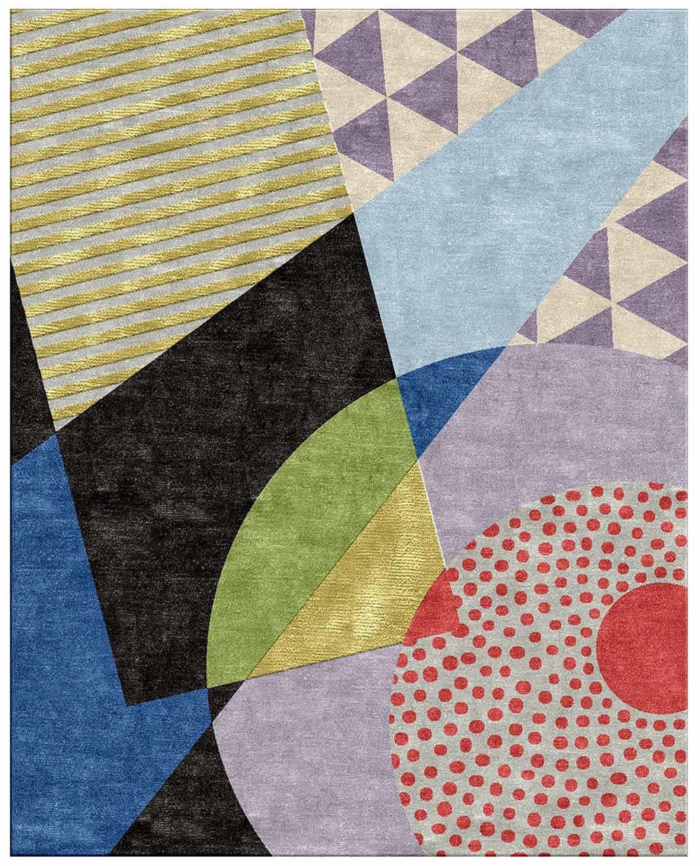 现代北欧彩色几何图形图案地毯贴图