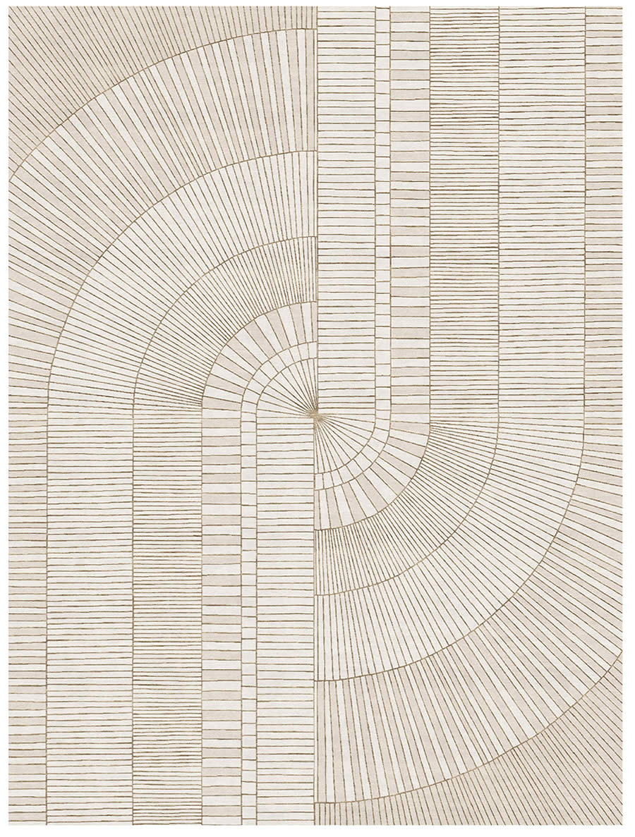 现代美式米咖色几何线条图形图案地毯贴图