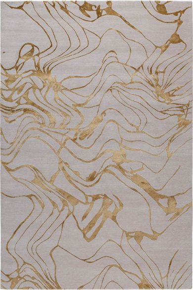 现代简约金黄色不规则纹理图案地毯贴图