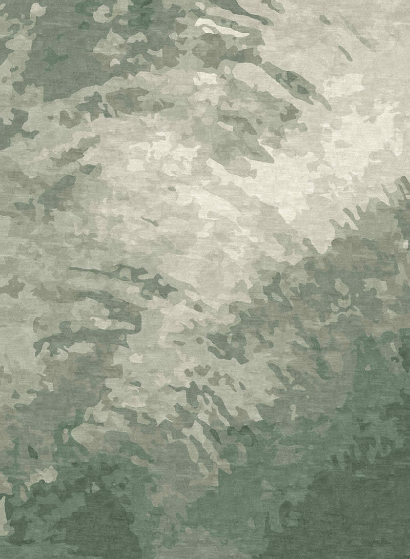新中式绿灰色抽象纹理图案地毯贴图