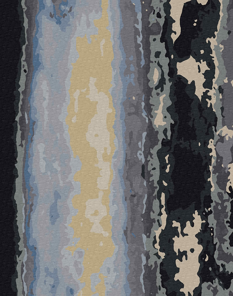 新中式黑灰色简单抽象纹理图案地毯贴图