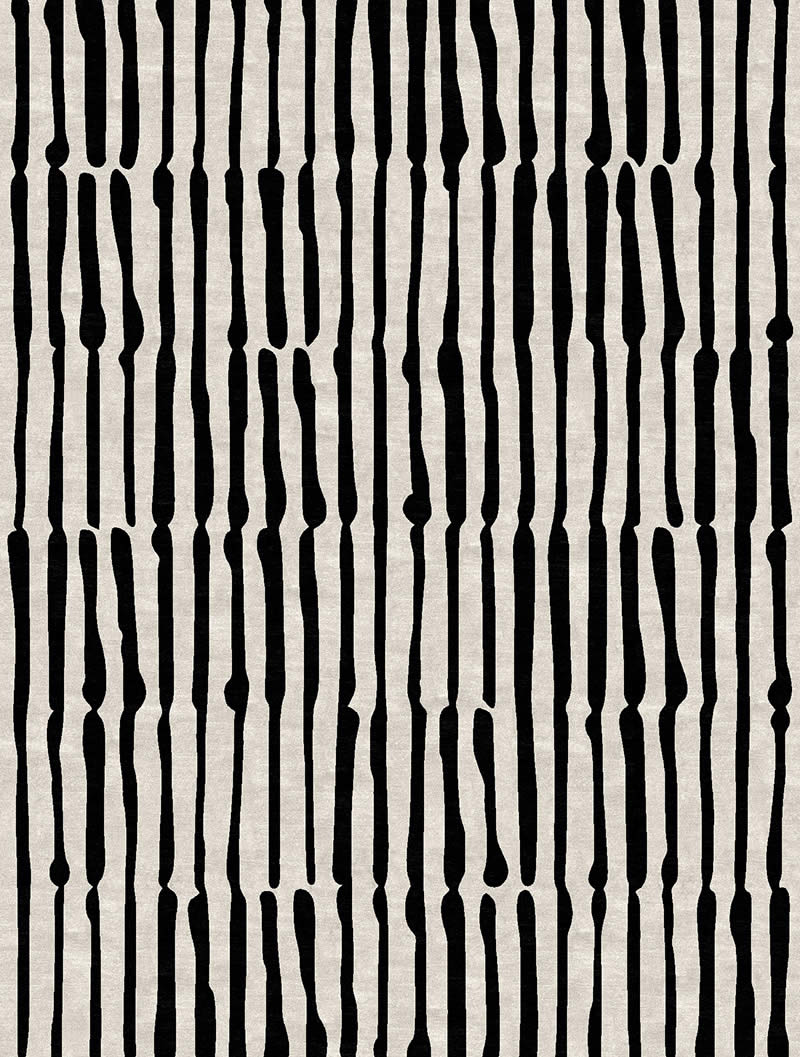 现代简约黑白竖纹纹理图案地毯贴图