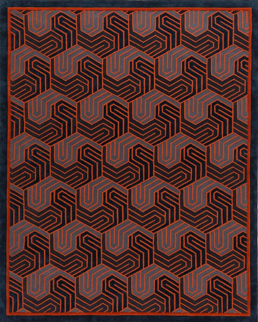新中式八卦几何线条图案地毯贴图