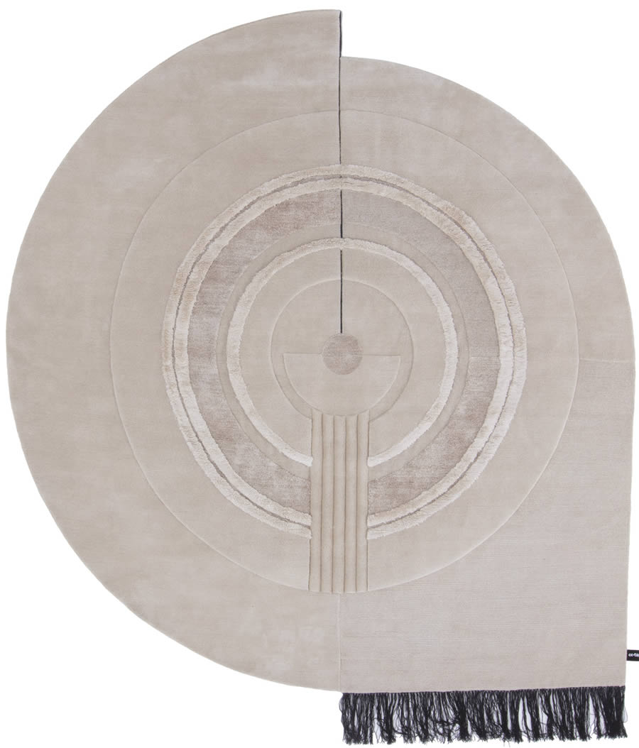 现代简奢异形圆形纹理图案地毯贴图