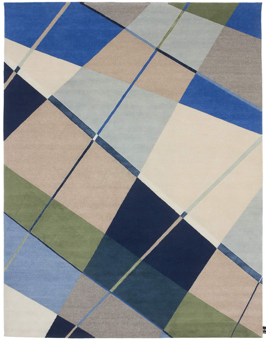 现代简单几何棱形格子图案地毯贴图