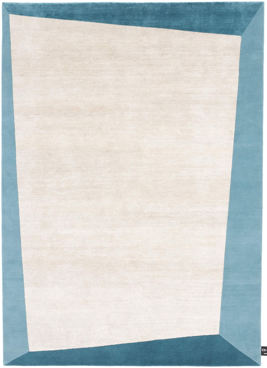 现代简约蓝白色素色色块图案地毯贴图