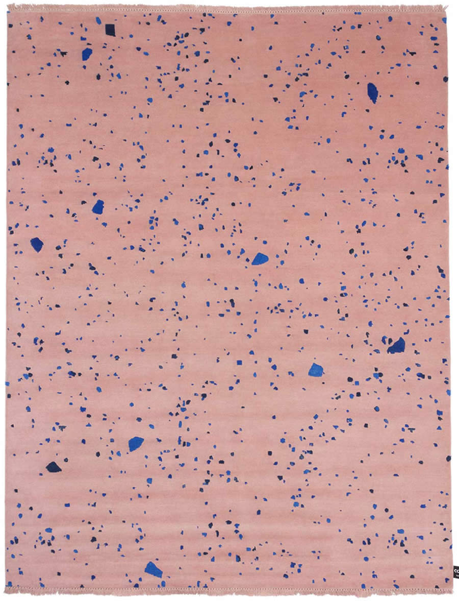 现代简约浅粉色彩色碎片图案地毯贴图