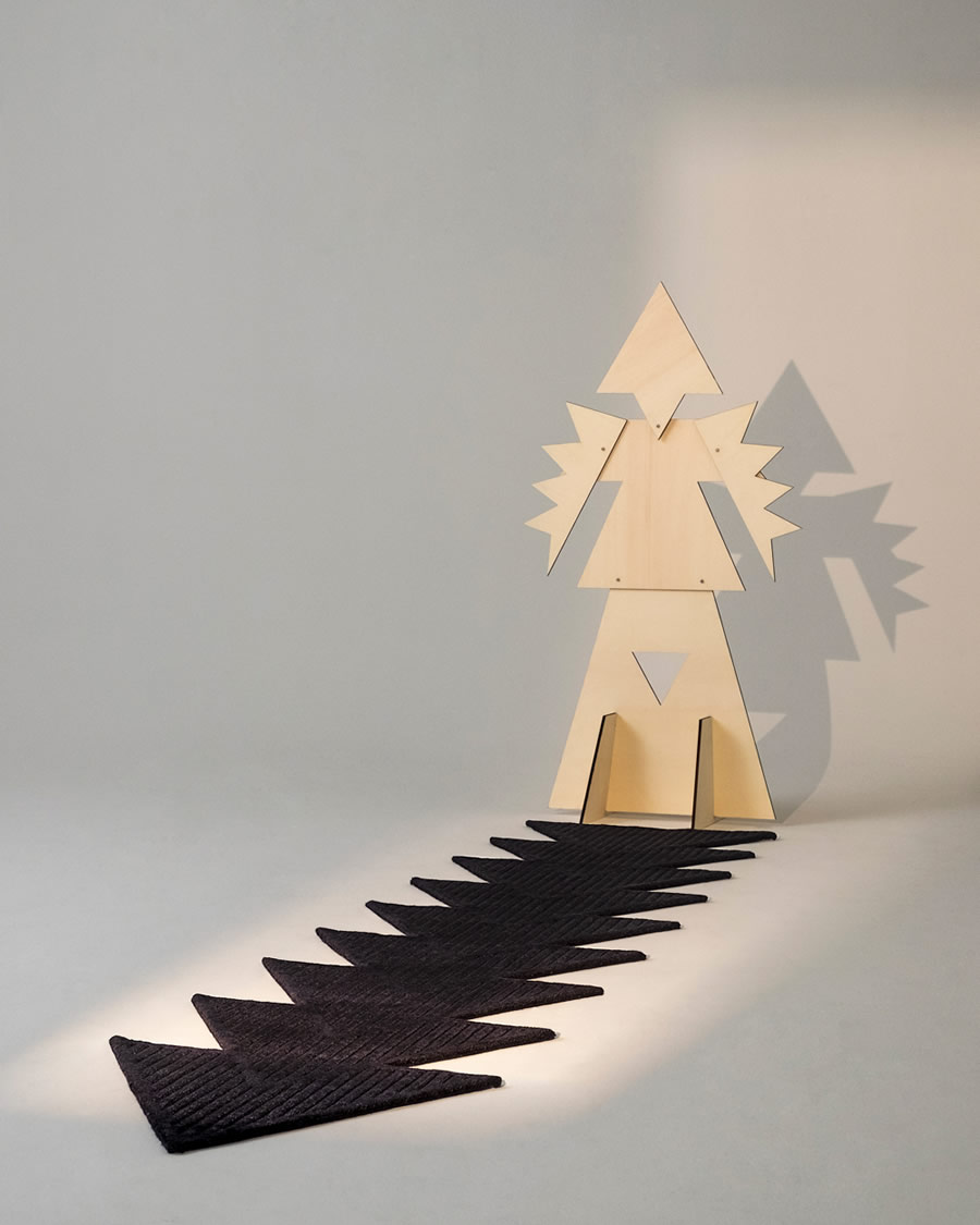 现代创意三角形图案异形地毯贴图