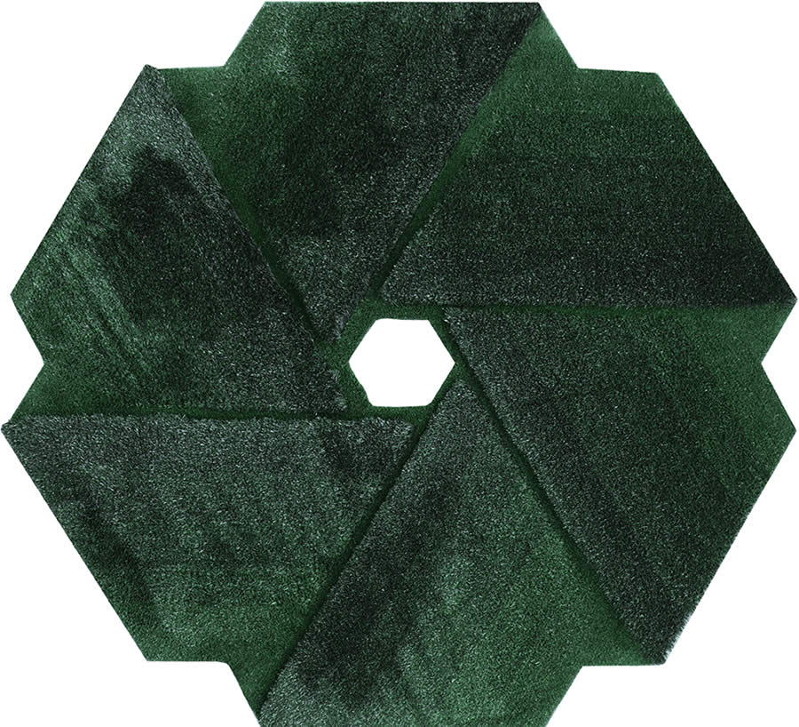 现代简约深绿色风车几何图案地毯贴图