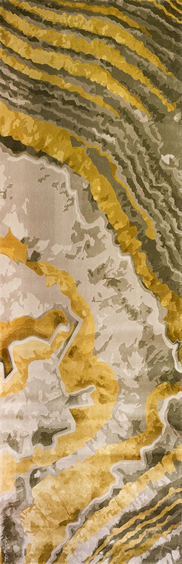新中式黄灰色石头纹理图案地毯贴图