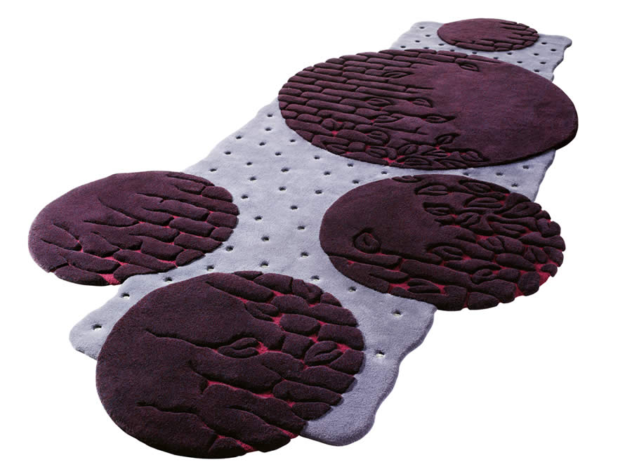 现代简约紫色异形纹理图案地毯贴图