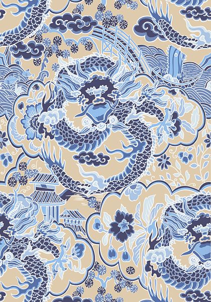 新中式飞龙图案地毯贴图-高端定制